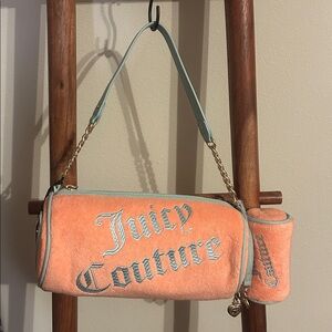 Juicy Couture Choose Juicy II Barrel Bag Peach Fuzz/ Pastel Turquoise